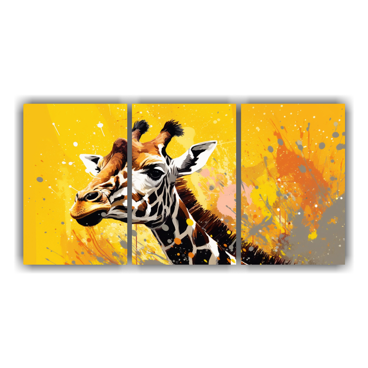 pinturas-de-pared-moderno-vision-a-safari-animales-en-colores-pastel-y-amarillo