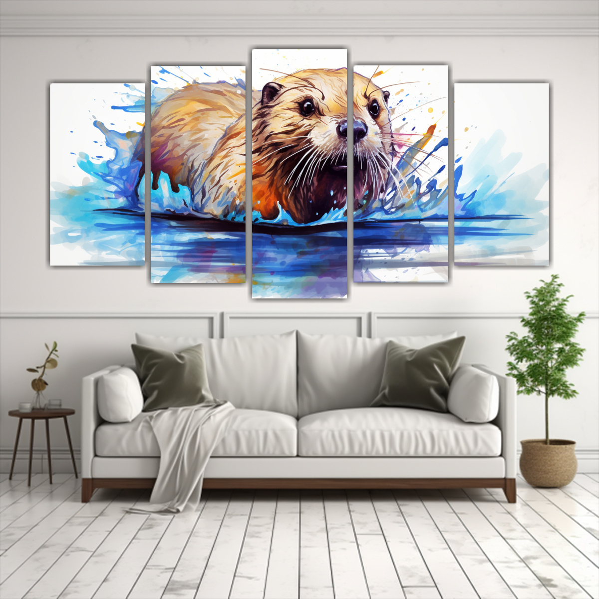 pinturas-de-pared-surrealistas-de-un-castor-en-colores-transparente-y-zafiro-1