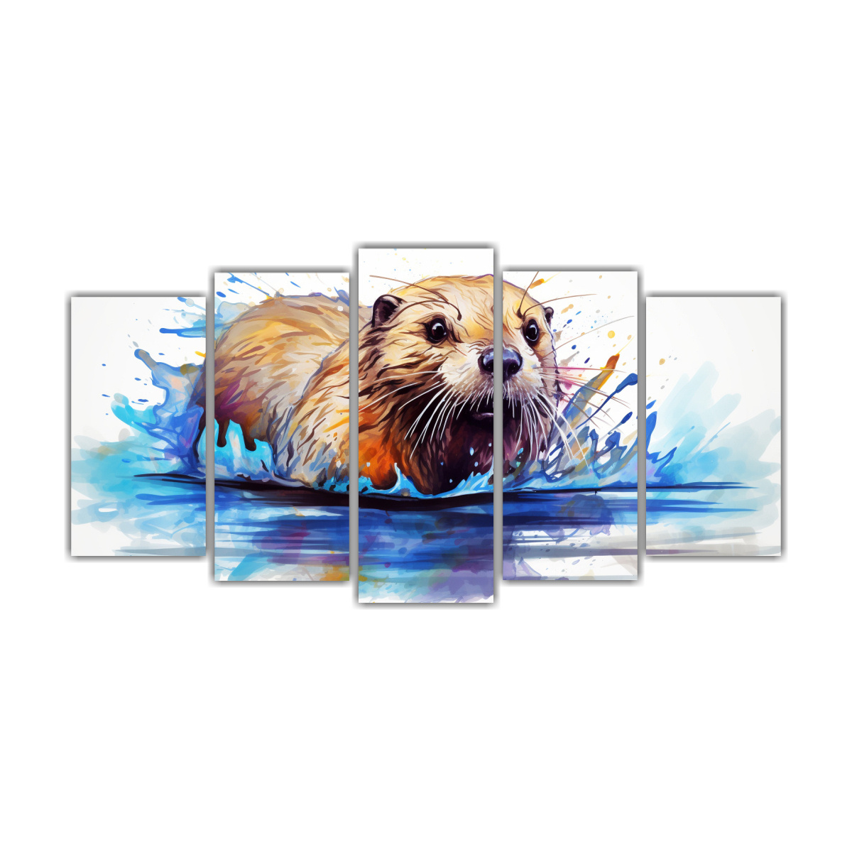 pinturas-de-pared-surrealistas-de-un-castor-en-colores-transparente-y-zafiro