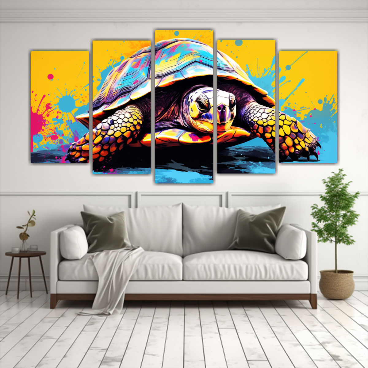 pinturas-de-tortuga-amarilla-y-blanca-en-estilo-pop-art-neo-1
