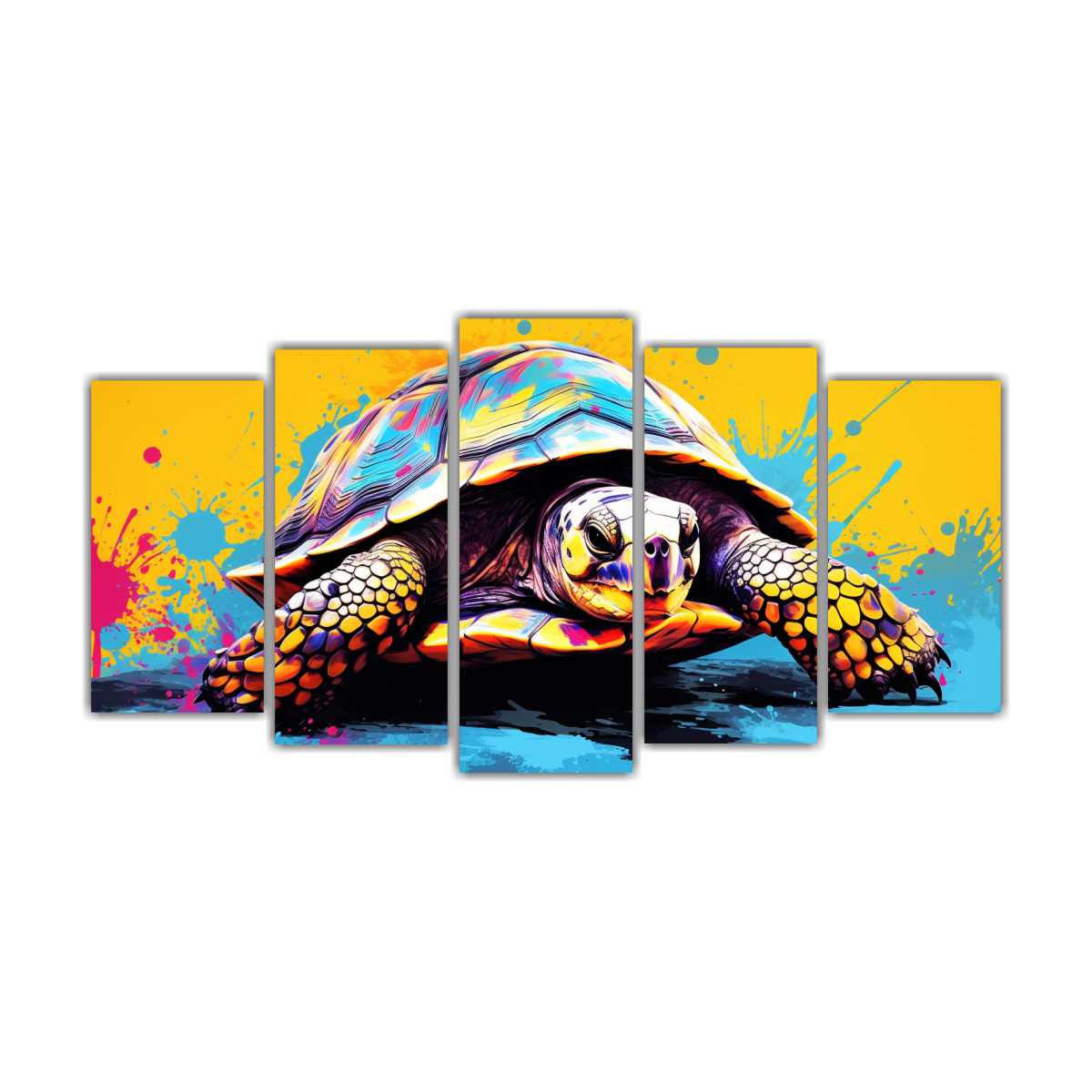 pinturas-de-tortuga-amarilla-y-blanca-en-estilo-pop-art-neo