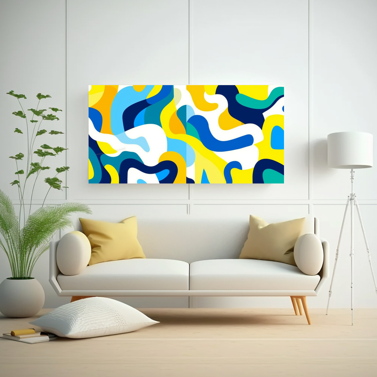 pinturas-decorativas-abstractas-modernas-en-azul-amarillo-y-lima-1