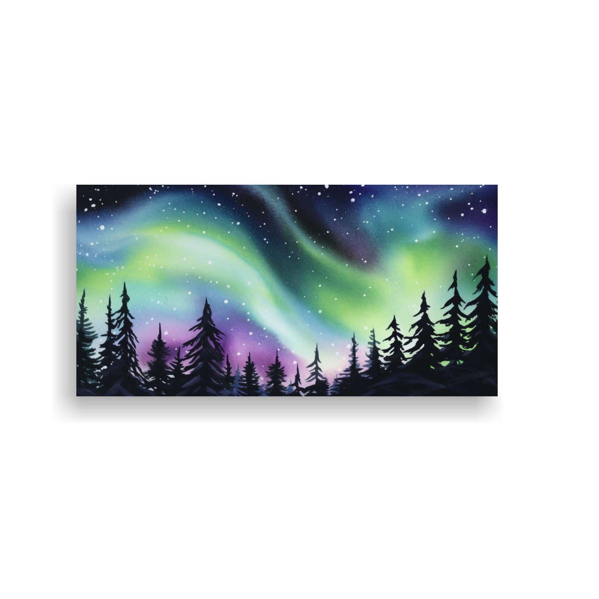 pinturas-decorativas-acuarela-l-neas-brillantes-verdes-azules-moradas