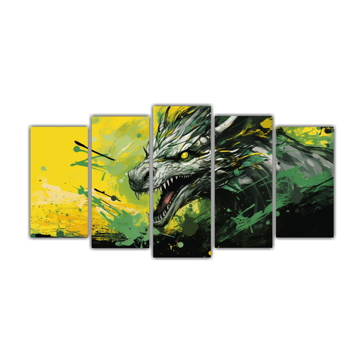 pinturas-decorativas-con-dise-o-rectangular-de-un-drag-n-en-colores-amarillo-y-verde-con-atm-sfera-neonoir-