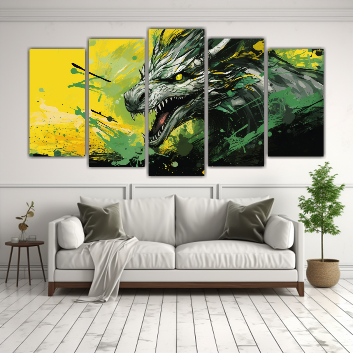 pinturas-decorativas-con-dise-o-rectangular-de-un-drag-n-en-colores-amarillo-y-verde-con-atm-sfera-neonoir-1-1