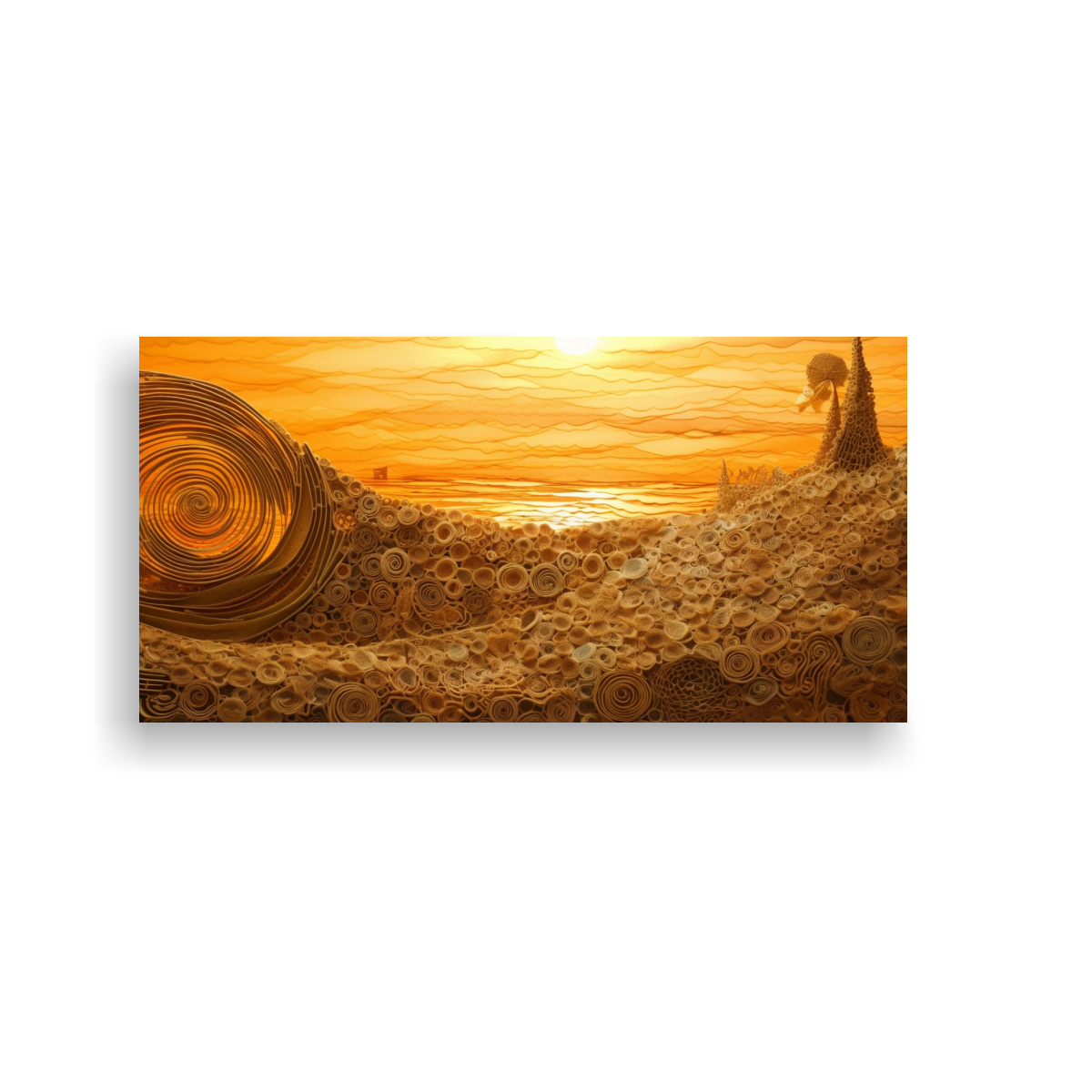 pinturas-decorativas-con-tela-en-bastidor-atardecer-dorado-de-encaje-