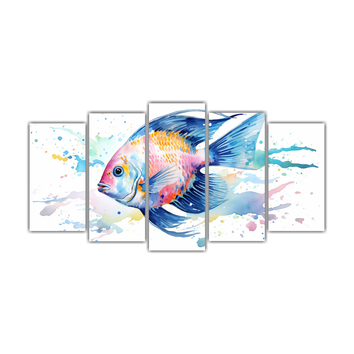 pinturas-decorativas-de-angelfish-en-pastel-y-acuarelas-neo-pop