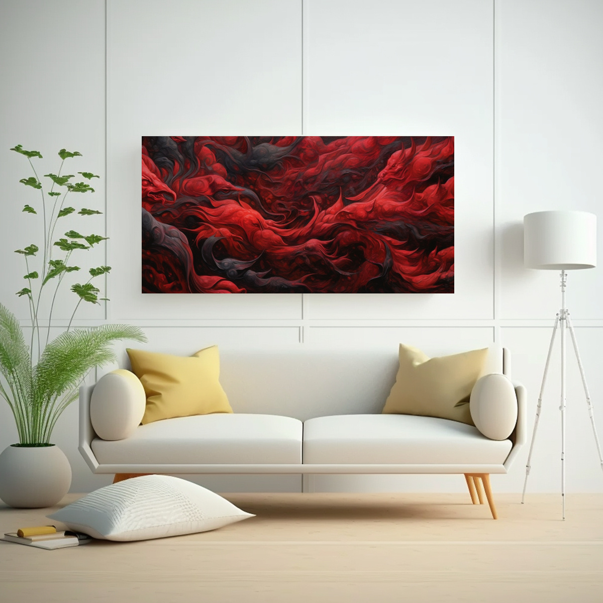 pinturas-decorativas-de-arte-moderno-con-textura-de-algas-oscuras-flotando-en-aceite-rojo-1-1