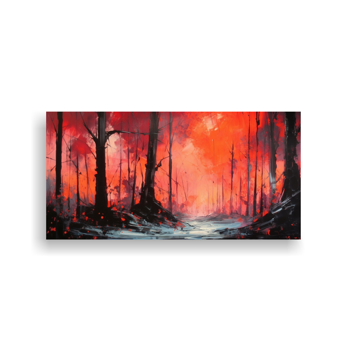 pinturas-decorativas-de-bosque-en-fuego-negro-y-rojo-brillante-