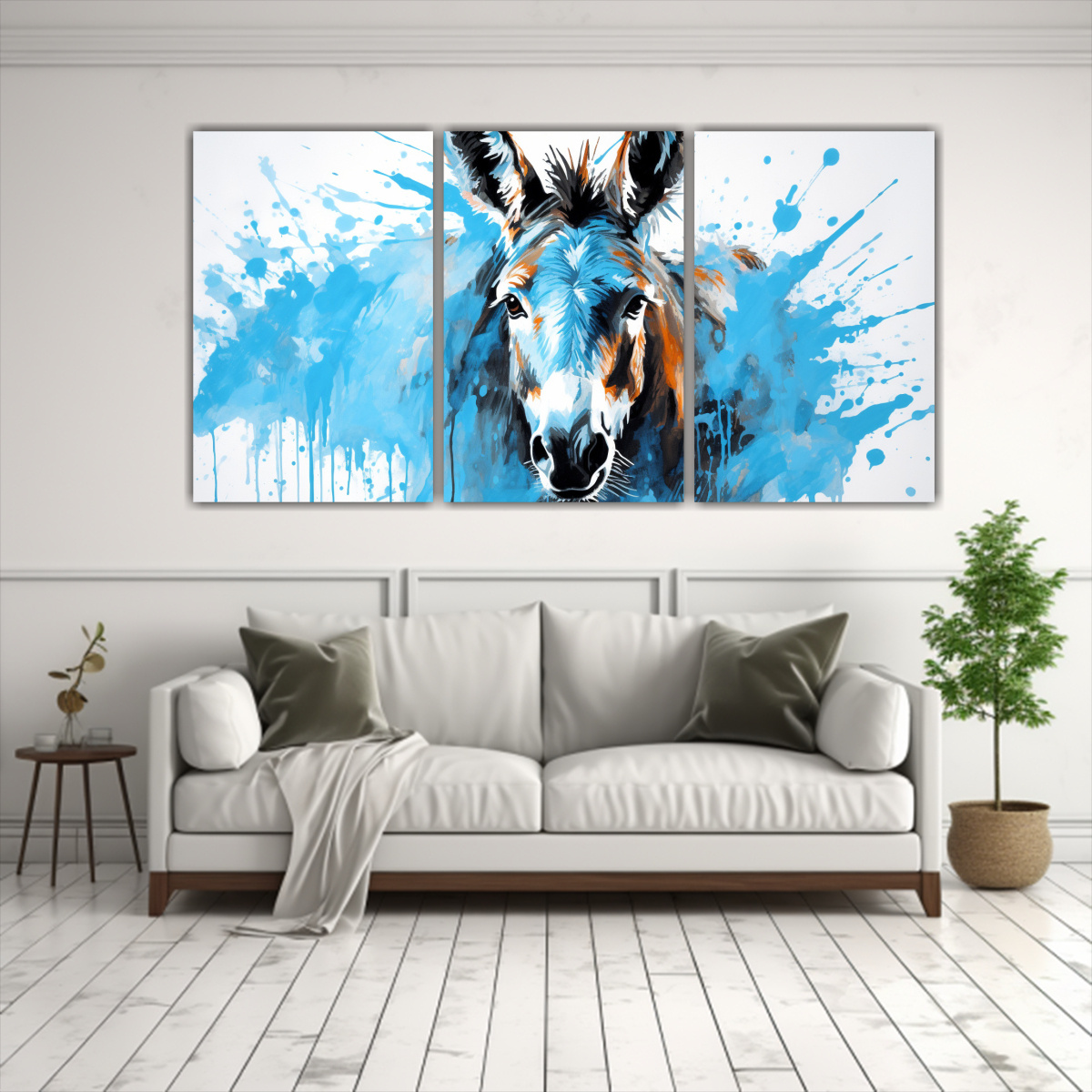 pinturas-decorativas-de-burro-en-tonos-vibrantes-y-azules-neo-pop-art-1