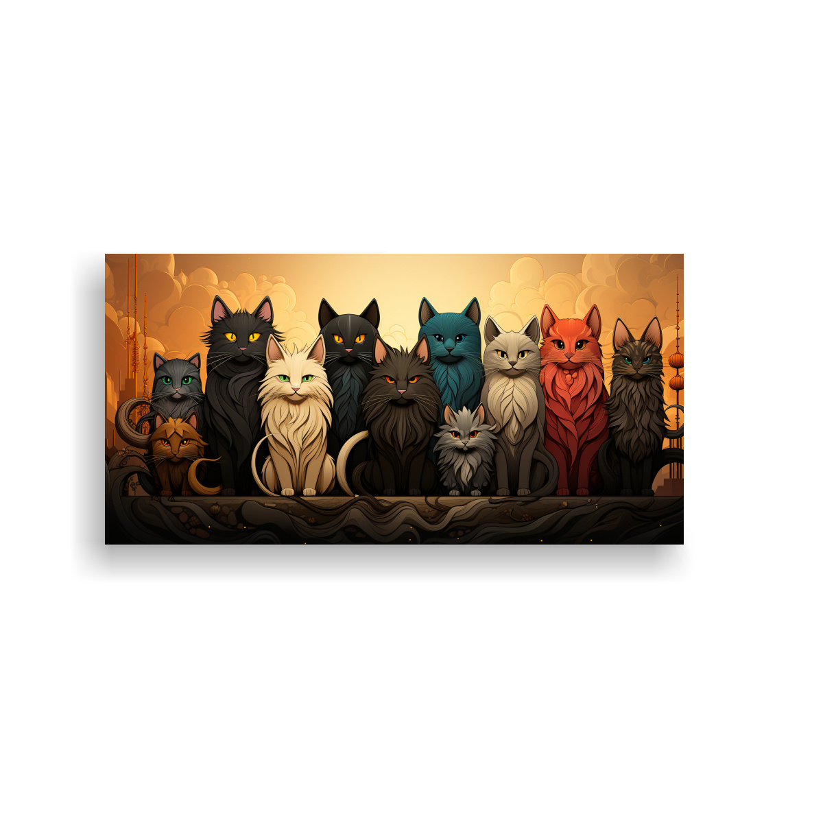 pinturas-decorativas-de-estilo-abstracto-cl-sico-con-grupo-de-gatos-