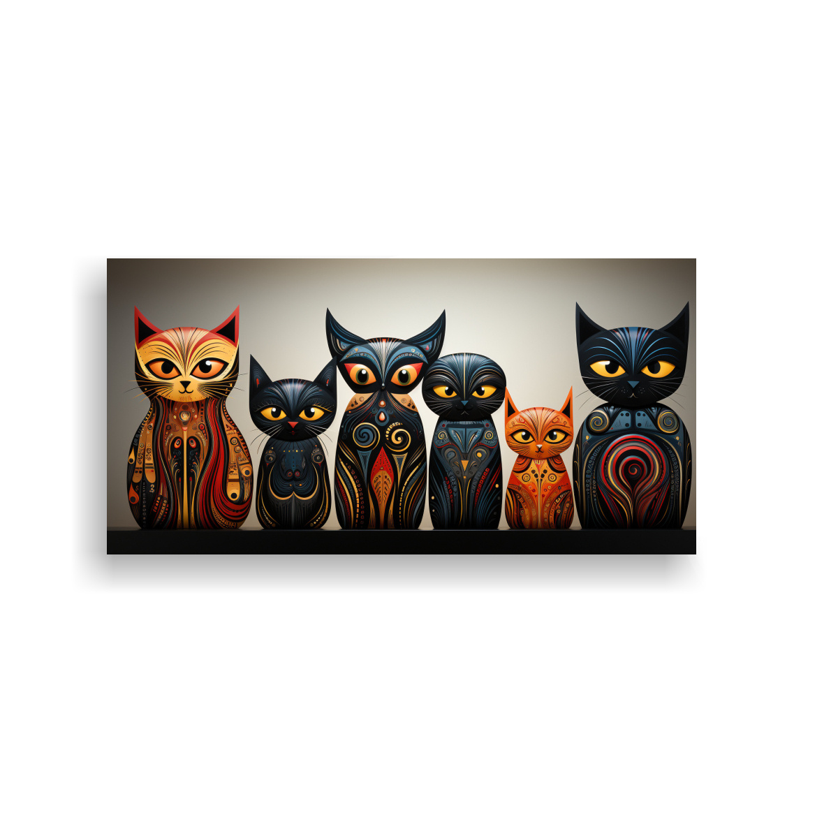 pinturas-decorativas-de-estilo-nico-de-cuadro-de-un-grupo-de-gatos