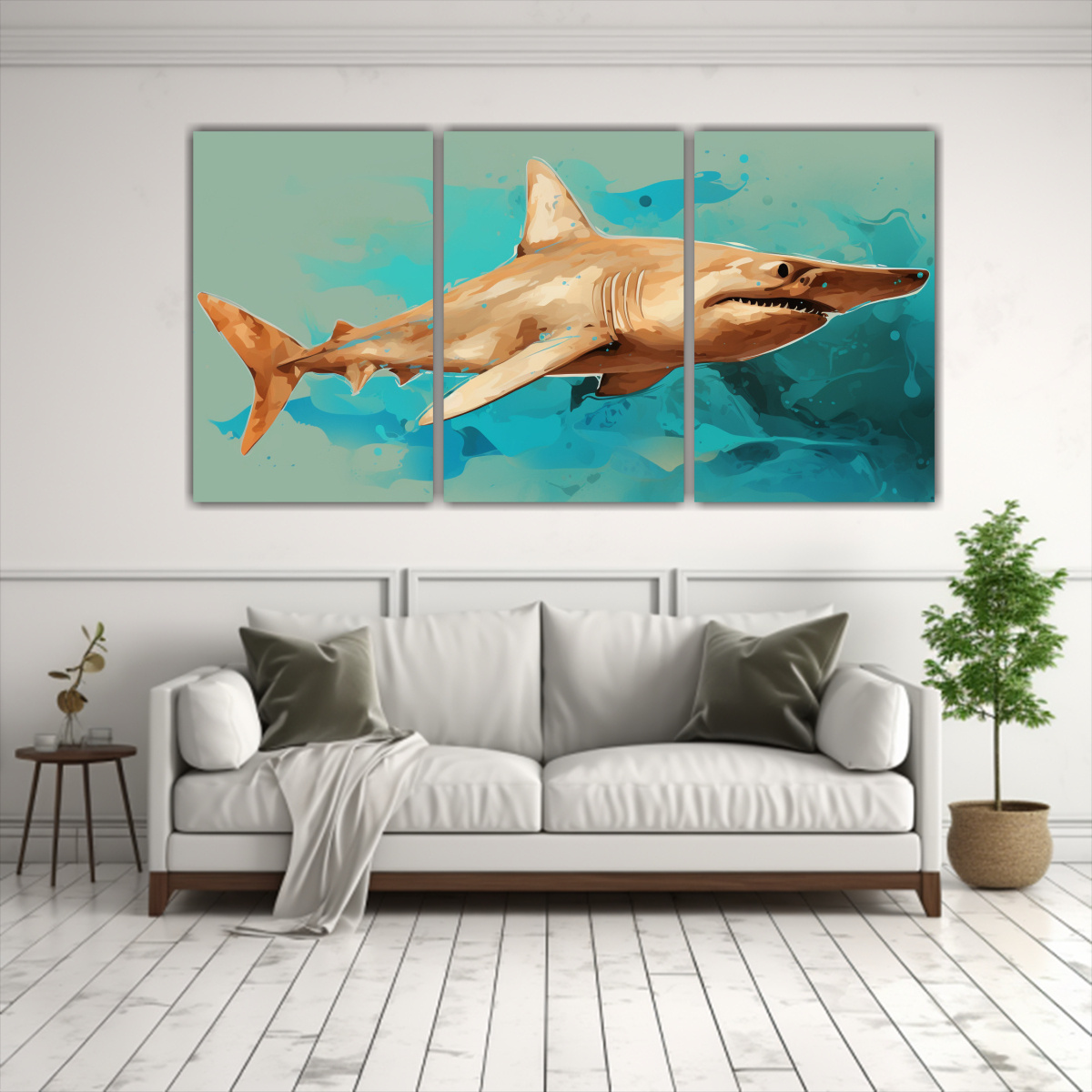 pinturas-decorativas-de-expresi-n-cl-sica-de-tibur-n-martillo-en-tonos-turquesa-y-beige-1-1