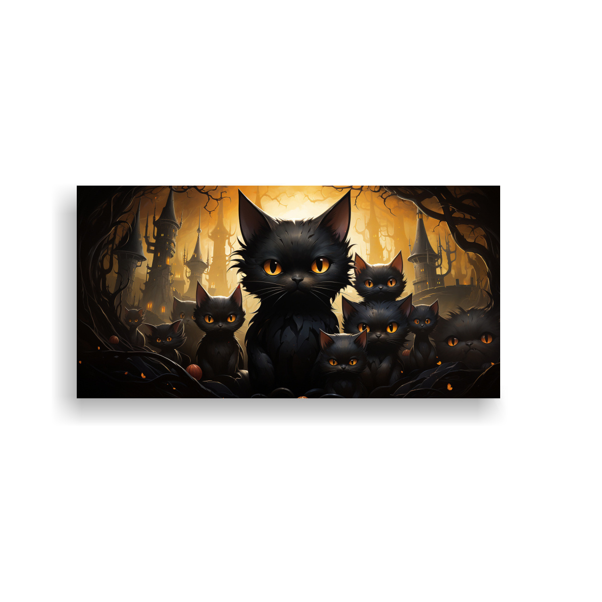 pinturas-decorativas-de-gatos-negros-agrupados-juntos-en-estilo-kawaii-