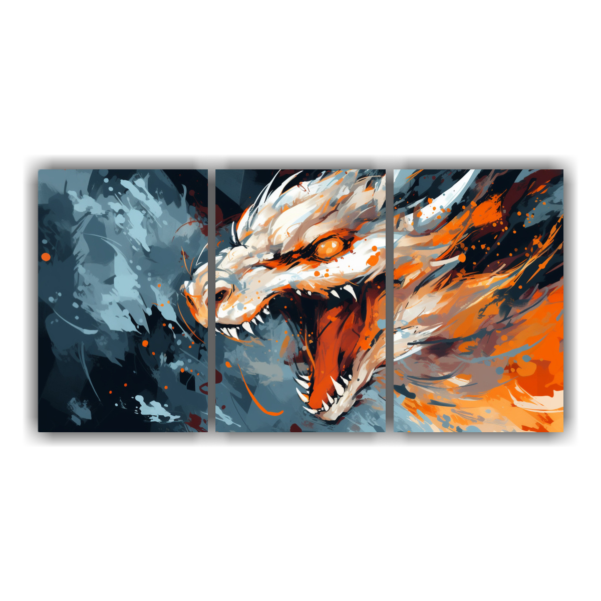 pinturas-decorativas-en-forma-de-drag-n-en-blanco-y-naranja-ambiente-neonoir