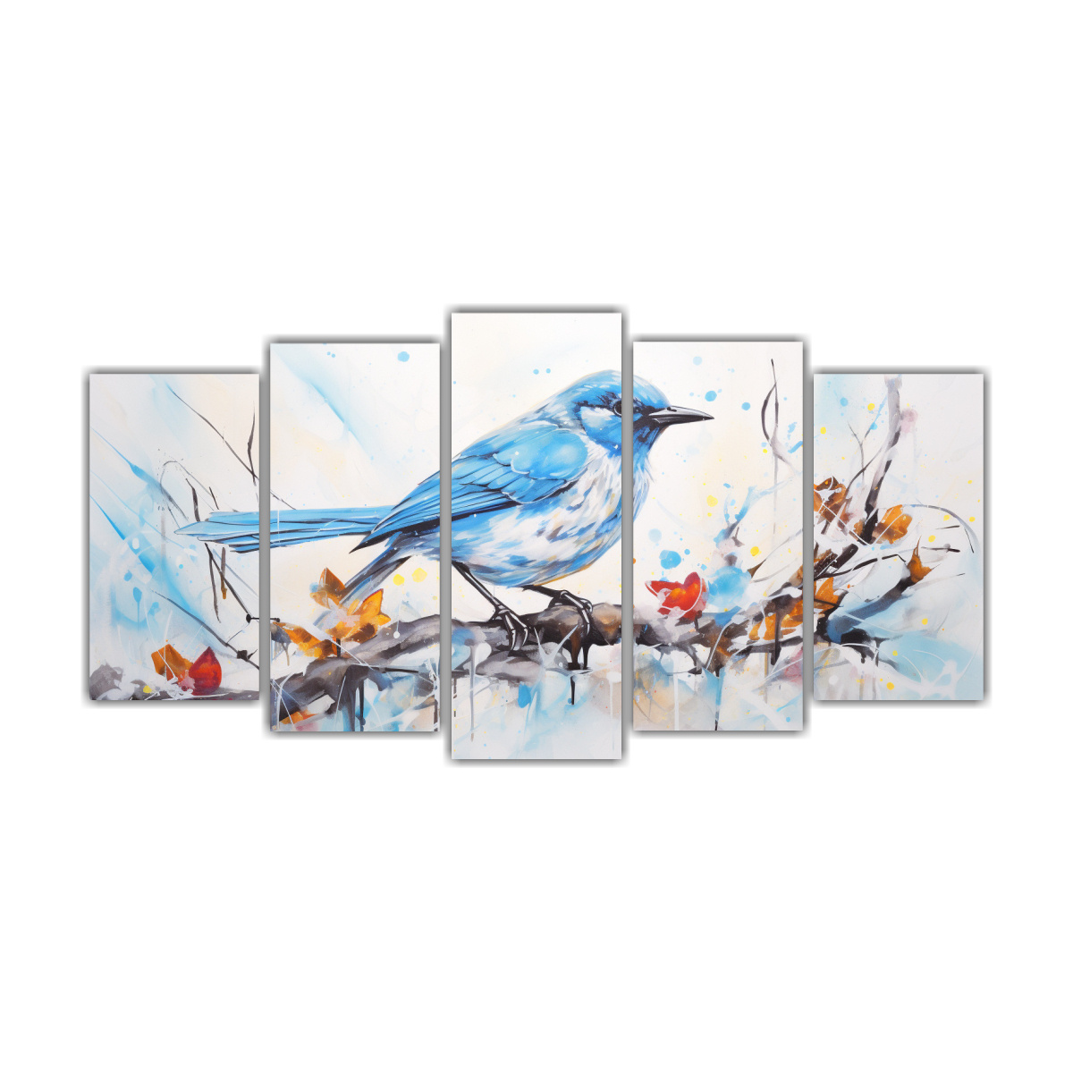 pinturas-decorativas-lineales-de-tordo-en-blanco-y-azul-pop-art-neo-