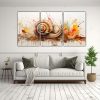 pinturas-decorativas-modernas-de-caracoles-en-blanco-y-bronce-1