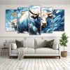 pinturas-decorativas-modernas-de-toros-en-blanco-y-azul-en-estilo-neo-pop-arte-1