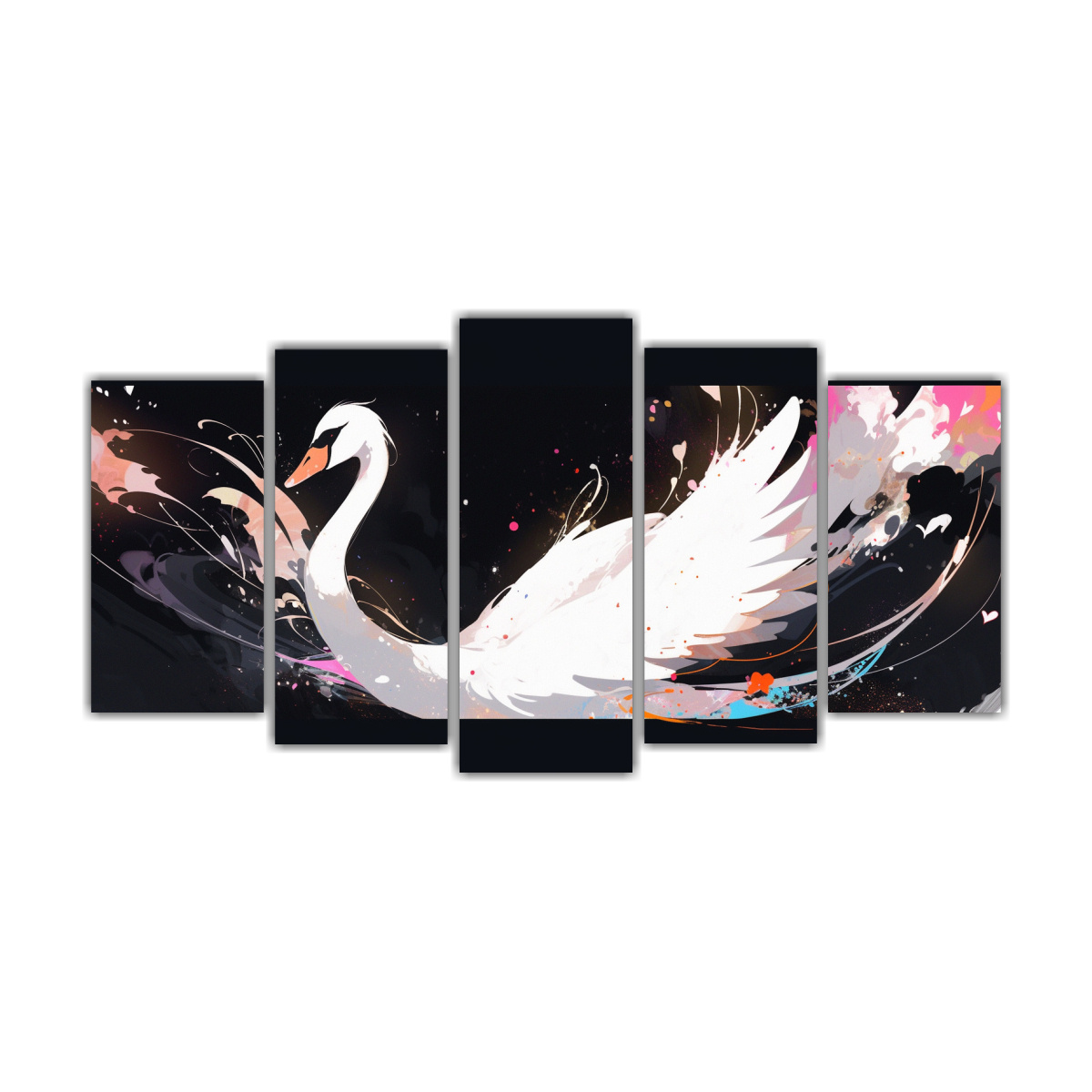 pinturas-decorativas-neo-pop-arte-cisne-negro-estilo-meditativo