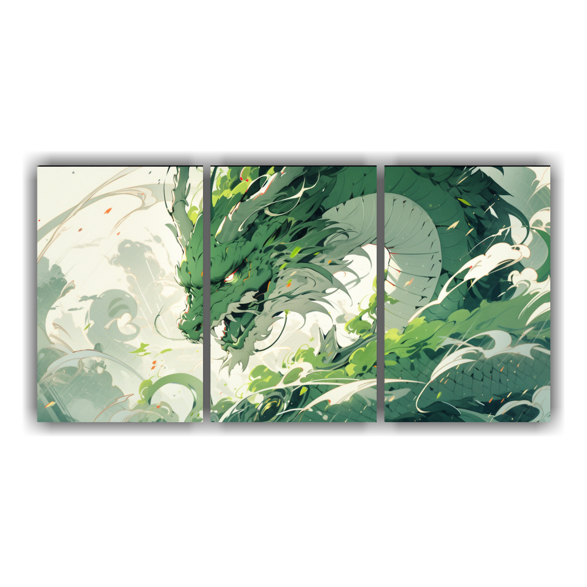 pinturas-decorativas-tela-en-bastidor-con-textura-de-drag-n-en-verde-y-blanco