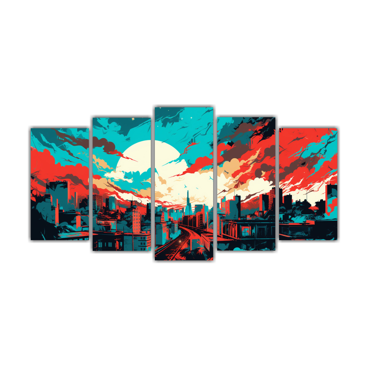 pinturas-en-lienzo-rojo-y-turquesa-para-venta-en-santiago-