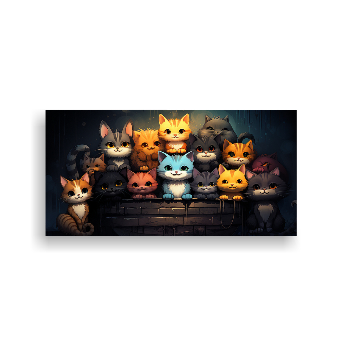 pinturas-florales-de-gatos-perched-mirando-hacia-arriba