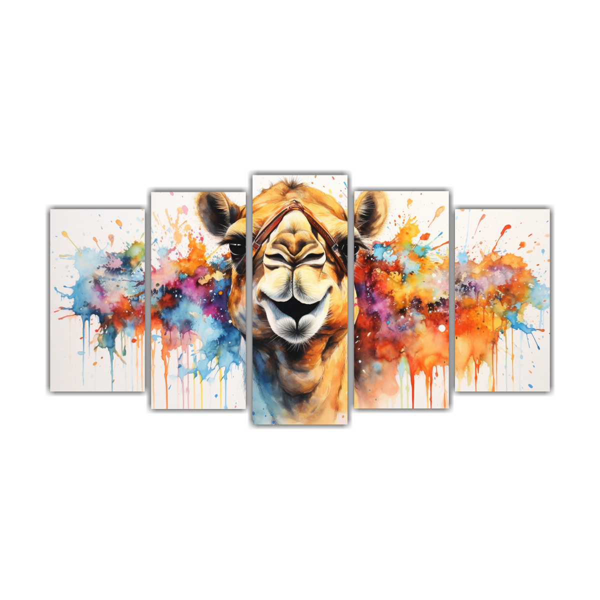 Pinturas Lienzo Colores Vibrantes Estilo Acuarela 21: Camellos.