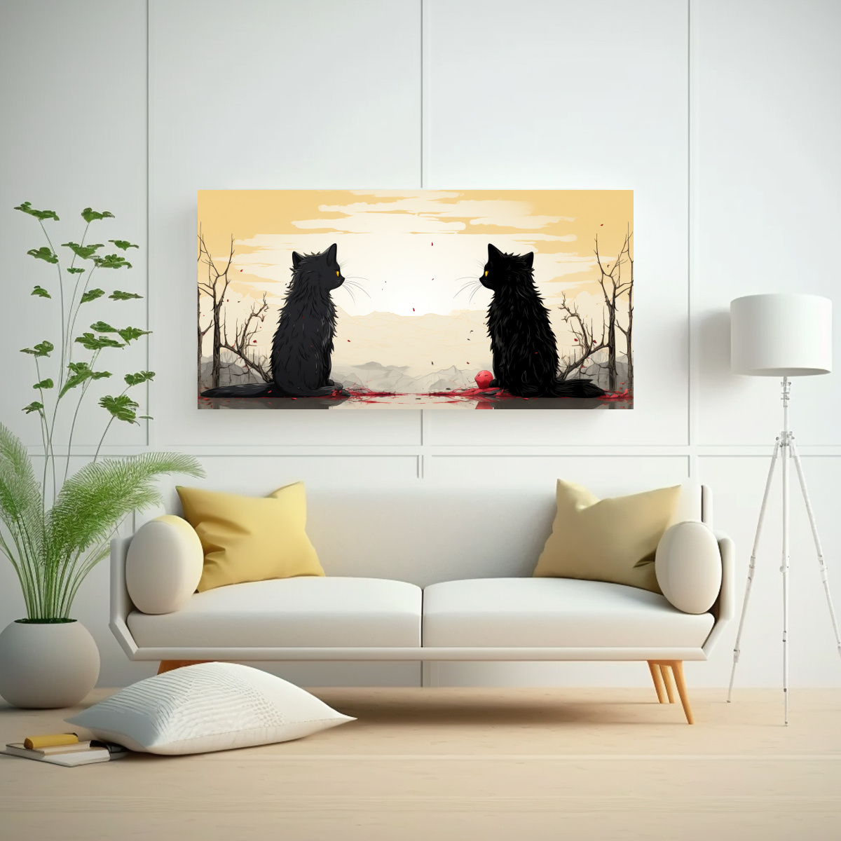 pinturas-minimalistas-de-arte-de-manga-de-los-90-con-detalles-intrincados-de-gatos-1-1