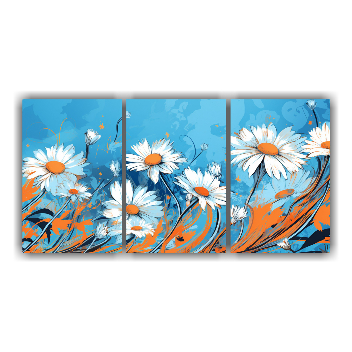 pinturas-vanguardia-detalles-intrincados-manzanilla-en-tonos-naranja-y-azul