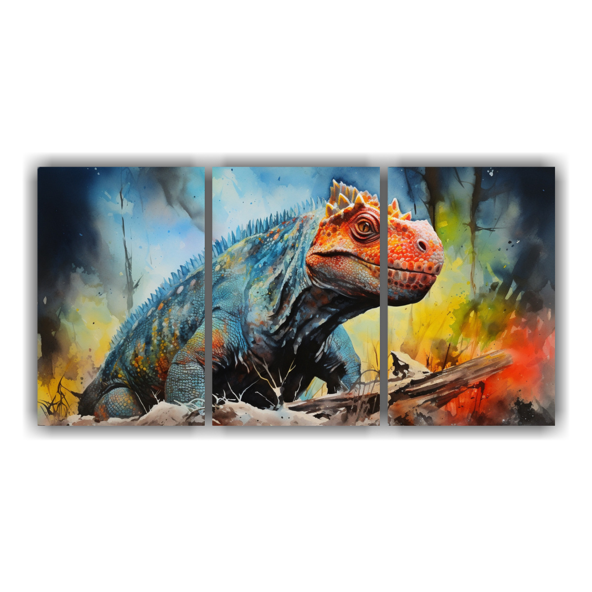 Réplica Alta Resolución Iguanodon Estilo Acuarela.