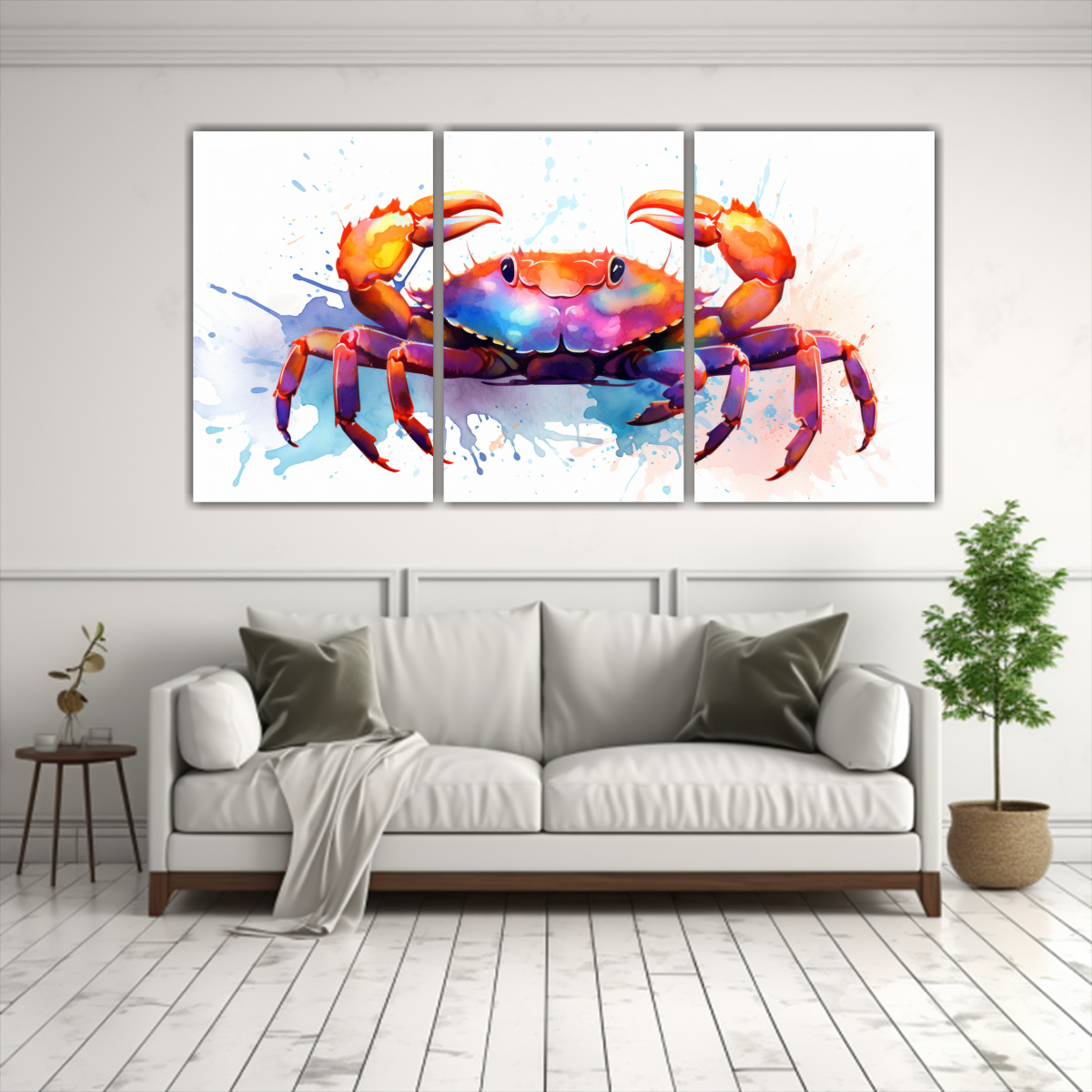 tr-ptico-decorativo-para-sala-cangrejo-en-colores-prismaticos-neo-pop-arte-1