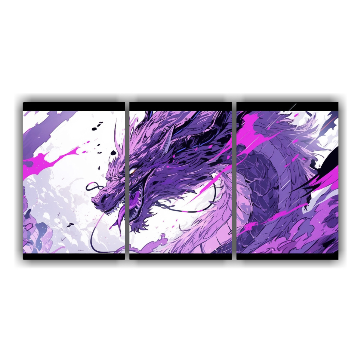 tr-ptico-lienzo-tela-drag-n-p-rpura-estilo-neonoir-pop-art