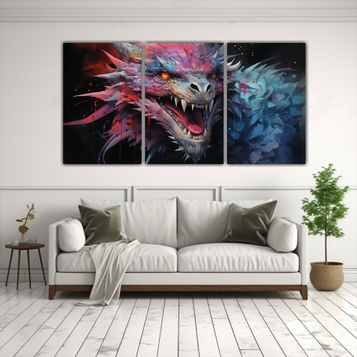 tr-ptico-lienzos-tela-patr-n-dragon-acuarelas-atmosfera-neonoir-1