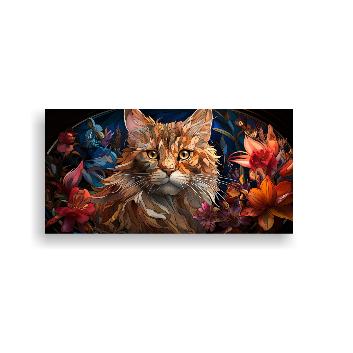 ventana-de-vidrio-manchado-de-un-gato-adorable-en-arte-digital-urbano-fine-art-